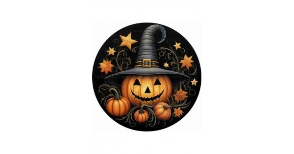 Papel de azúcar Calabaza Halloween (20 cm) Megasilvita