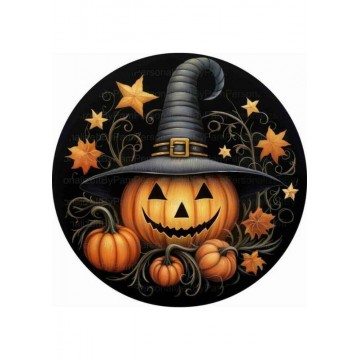 Papel de azúcar Calabaza Halloween (20 cm) Megasilvita