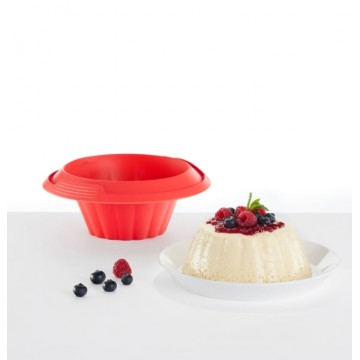 Molde de Silicona para Flan 18 cm + Plato de Cerámica Lékué