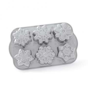 Box AHORRO Molde Frozen Snowflake Cakelet Pan Nordic Ware + Pack 10 Mangas desechables 40 cm Azucren