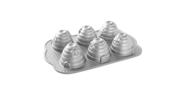 Box AHORRO Molde 6 cavidades Beehive Cakelet Pan Nordic Ware + Pack 3 mini espátulas Kitchen Craft