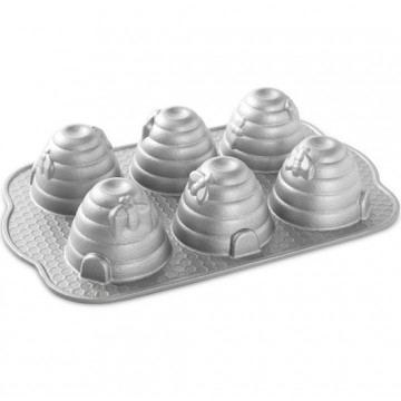 Box AHORRO Molde 6 cavidades Beehive Cakelet Pan Nordic Ware + Pack 3 mini espátulas Kitchen Craft