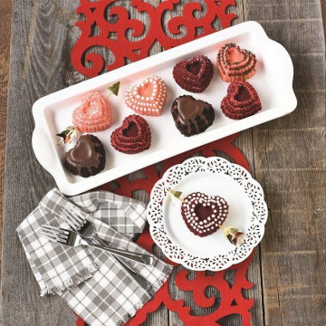 Box AHORRO Molde 6 cavidades Tiered Heart Cakelet Pan Nordic Ware + LIBRO The Great Cupcake Book