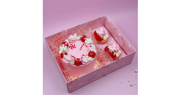 Pack 2 Cajas para 12 cupcakes con ventana Bastones de Caramelo Navidad Funcakes