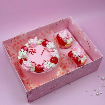 Pack 2 Cajas para 12 cupcakes con ventana Bastones de Caramelo Navidad Funcakes