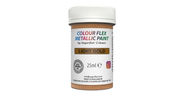 Pintura Comestible metalizada Oro Claro 25 g Sugarflair