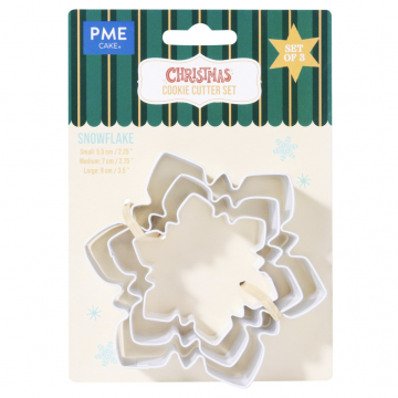 Pack 3 Cortantes Copos de Nieve Navidad PME