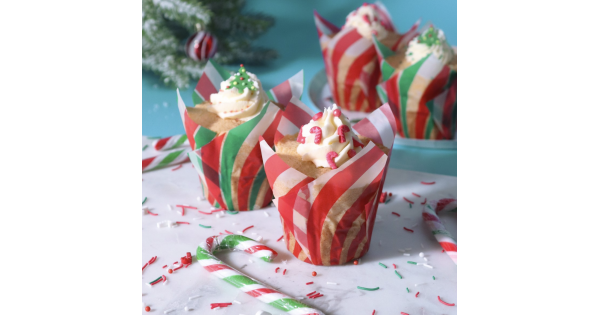 Cápsulas de Muffins Bastón de Caramelo Navidad (24) PME