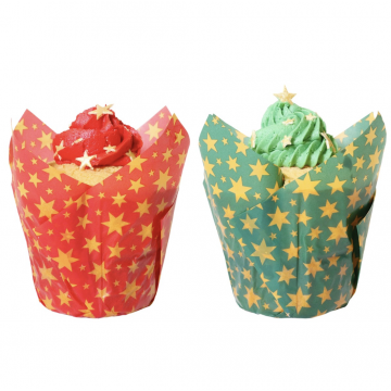 Cápsulas de Muffins Estrellas de Navidad (24) PME-1