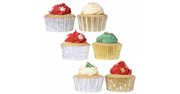 Cápsulas de Cupcakes Mix Oro y Plata Navidad (100) PME