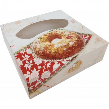 Caja de Roscón de Reyes Rosca 28 x 28 x 8 cm Navidad