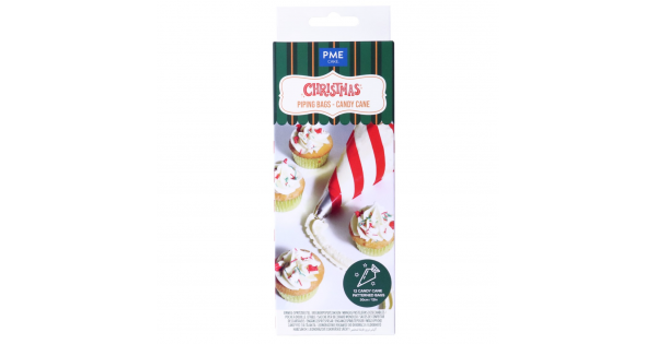 Pack 12 mangas pasteleras desechables de 30 cm Candy Cane Navidad PME-4