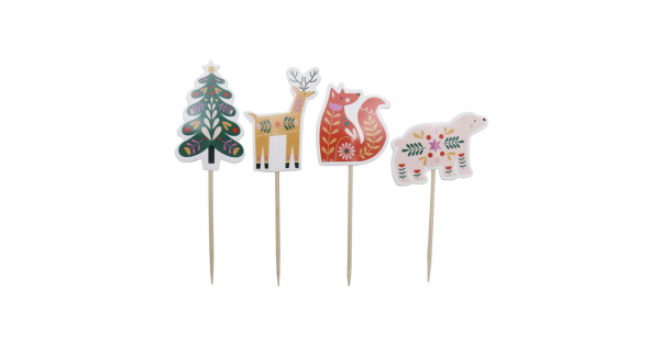 Pack 24 Toppers Bosque Encantado Navidad PME-2