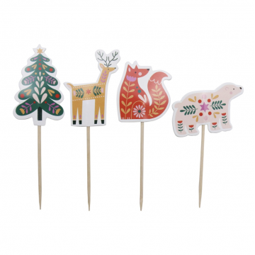 Pack 24 Toppers Bosque Encantado Navidad PME-2