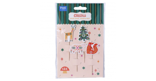 Pack 24 Toppers Bosque Encantado Navidad PME-5