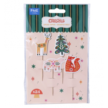 Pack 24 Toppers Bosque Encantado Navidad PME-5