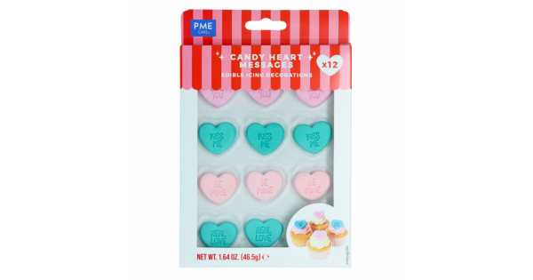 Decoraciones comestibles Candy Heart (12) PME