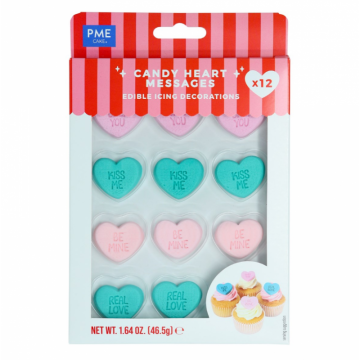 Decoraciones comestibles Candy Heart (12) PME