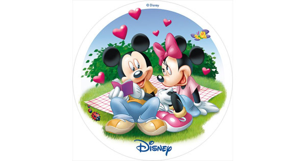 Oblea comestible Minnie y Mickey Mouse San Valentín 1