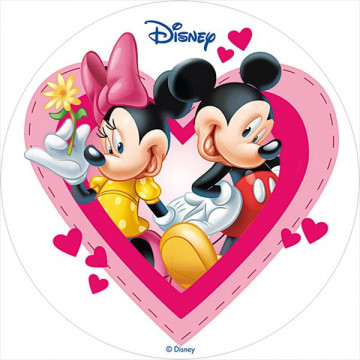 Oblea comestible Minnie y Mickey Mouse San Valentín 2