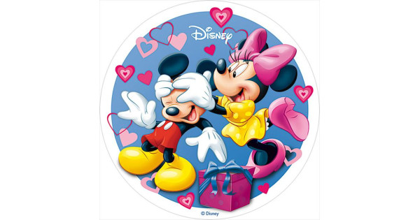 Oblea comestible Minnie y Mickey Mouse San Valentín 3