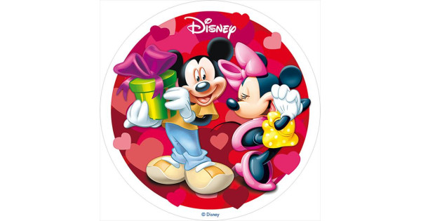 Oblea comestible Minnie y Mickey Mouse San Valentín 4