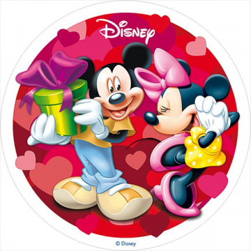 Oblea comestible Minnie y Mickey Mouse San Valentín 4