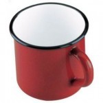 Taza Con Asa Esmaltada Roja Ibili