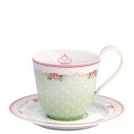 Taza Y Plato Amelie White Green Gate