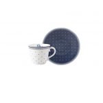 TAZA DE CAFÉ + PLATO VINTAGE INDIGO KATIE ALICE