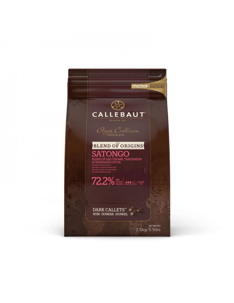 CHOCOLATE NEGRO 72.2% SATONGO EN GRAGEAS 2.5 KG CALLEBAUT